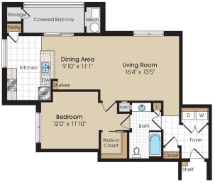 1 bed, 1 bath, 900 sqft, $2,302