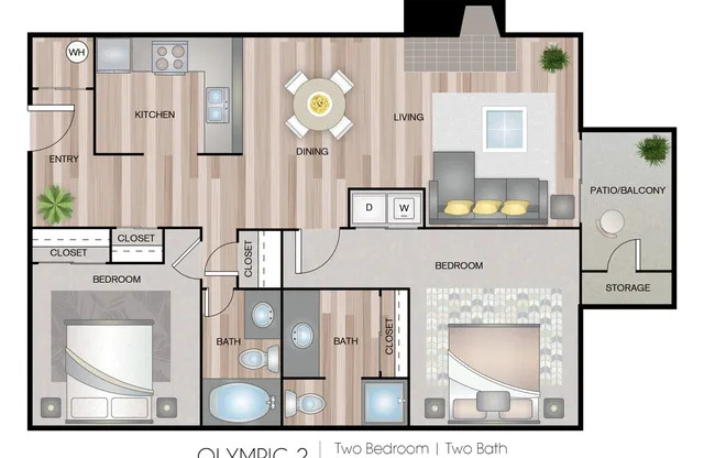 2 beds, 2 baths, 949 sqft, $1,920