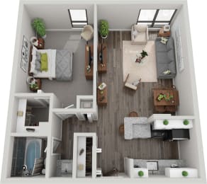 1 bed, 1 bath, 668 sqft, $1,520