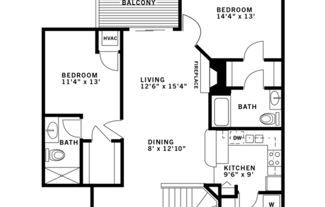 2 beds, 2 baths, 1,225 sqft, $1,960, Unit 2606F204