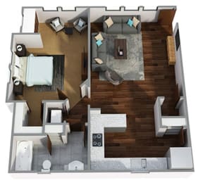 1 bed, 1 bath, 740 sqft, $1,680