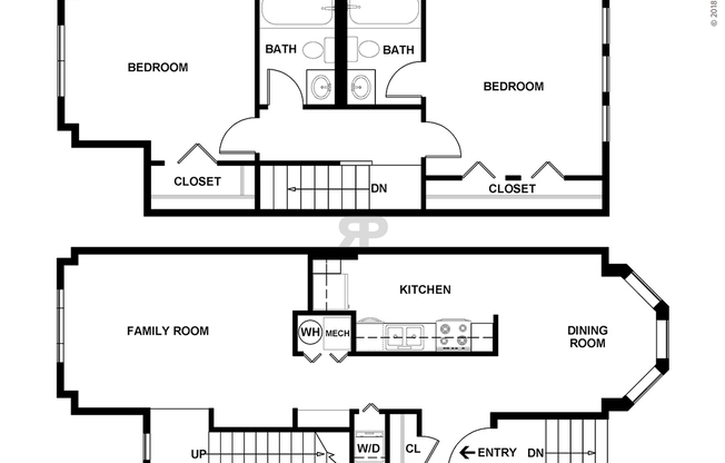 2 beds, 2 baths, 990 sqft, $1,400