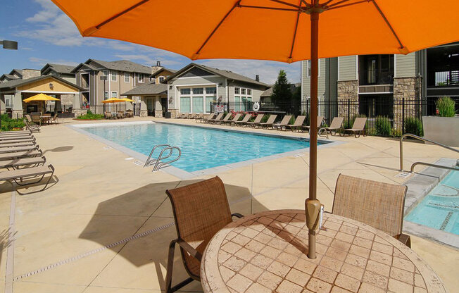 Poolside Dining Tables at Talavera at the Junction Apartments & Townhomes, Midvale, UT, 84047