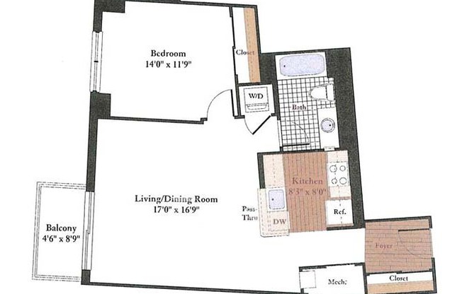 1 bed, 1 bath, $2,090