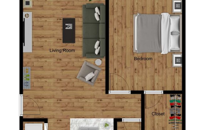 1 bed, 1 bath, 676 sqft, $1,590, Unit D227