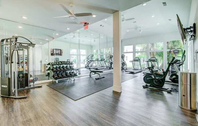 Fitness Center with Modern Equipment  at Blu on the Boulevard, Baton Rouge