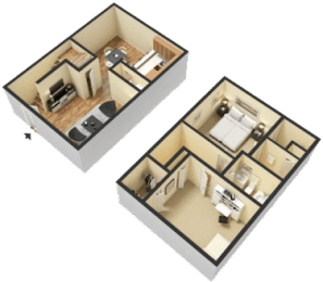 2 beds, 1.5 baths, 965 sqft, $1,129