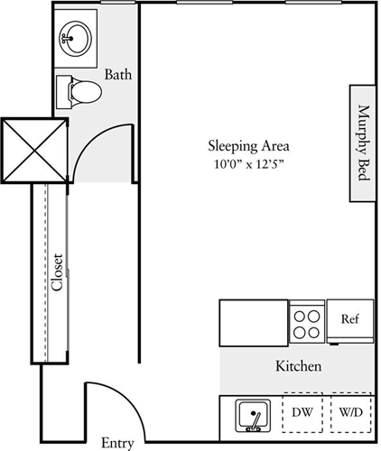 Studio, 1 bath, 310 sqft, $2,383, Unit 204