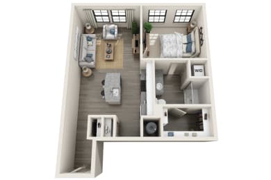 1 bed, 1 bath, 742 sqft, $1,749