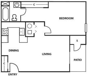 1 bed, 1 bath, 780 sqft, $1,129