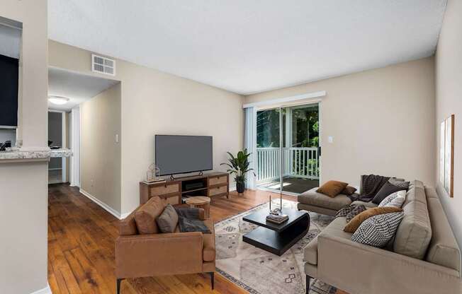 Living Area with Hardwood-Style Floors