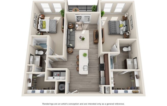 2 beds, 2 baths, 1,101 sqft, $1,643
