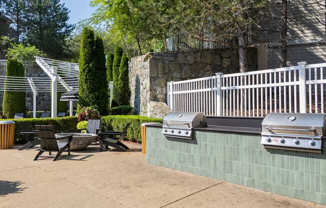 Grill Station and Fire Pit at The Residences at Stevens Pond in Saugus, MA 01906