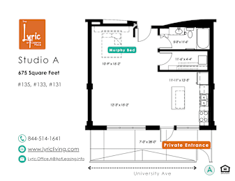 Studio, 1 bath, 675 sqft, $1,366
