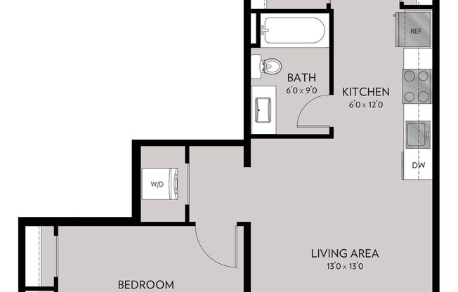 1 bed, 1 bath, 631 sqft, $1,563