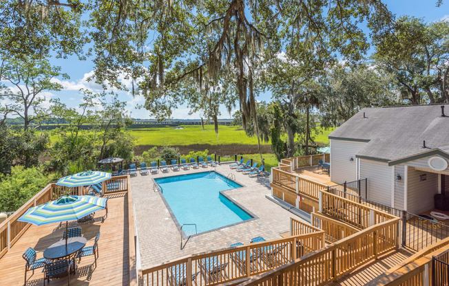 take a dip in the resort style pool