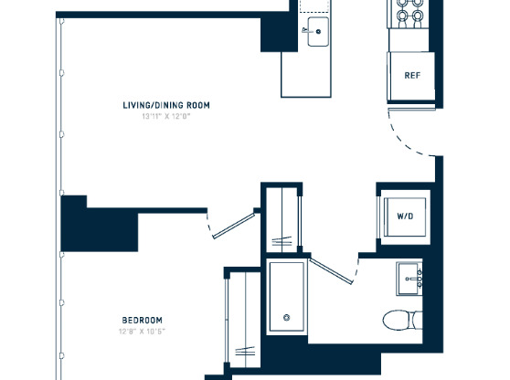 1 bed, 1 bath, 601 sqft, $4,523, Unit PHE