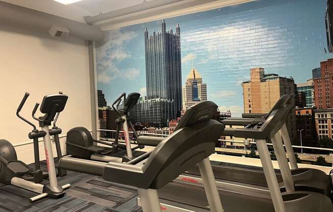 Onsite gym interior at Residences at South High, Pittsburgh, PA 15203 ? 