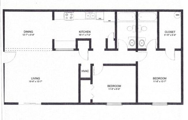 2 beds, 2 baths, 911 sqft, $1,100