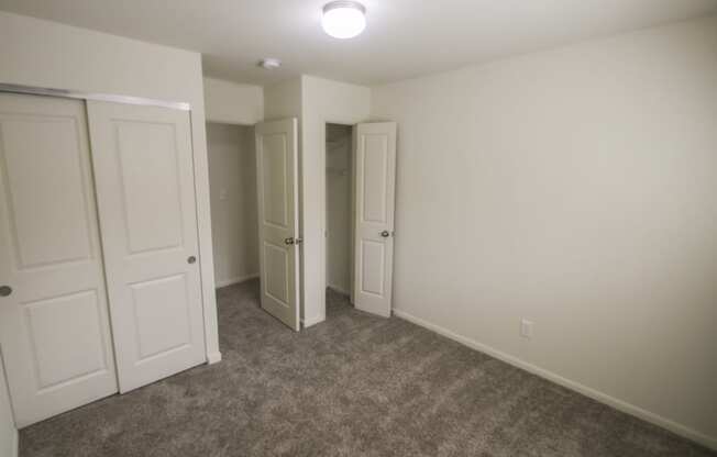 This is a photo of the second bedroom in a 750 square foot 2 bedroom, 1 bath apartment at Park Lane Apartments in Cincinnati, OH.