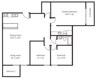 3 beds, 1.8 baths, 1,330 sqft, $2,070