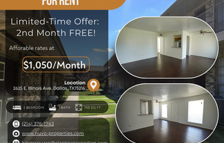 2 beds, 1 bath, 750 sqft, $1,050, Unit 141