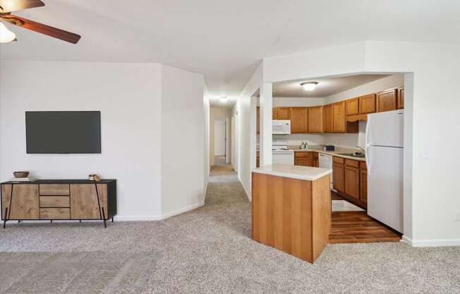 Spacious Living Area with Carpet