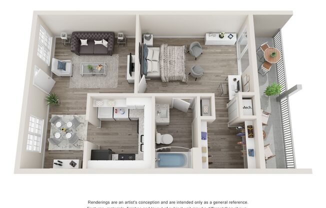 1 bed, 1 bath, 575 sqft, $1,300, Unit 1706