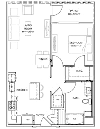 1 bed, 1 bath, 831 sqft, $2,611