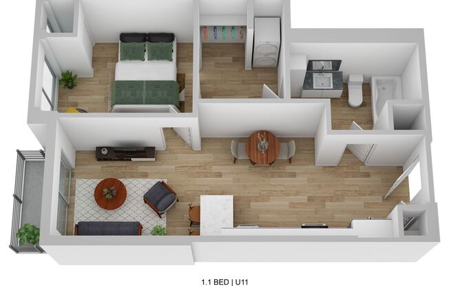 1 bed, 1 bath, 601 sqft, $1,520, Unit 302