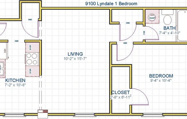 1 bed, 1 bath, 690 sqft, $1,025, Unit 7