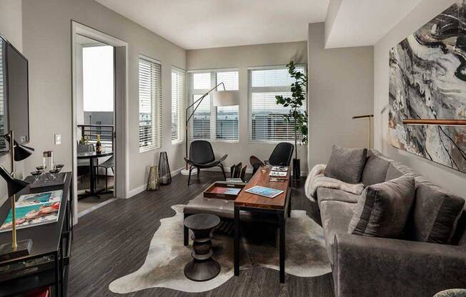 Model Living Room at AV8 Apartments in San Diego, CA