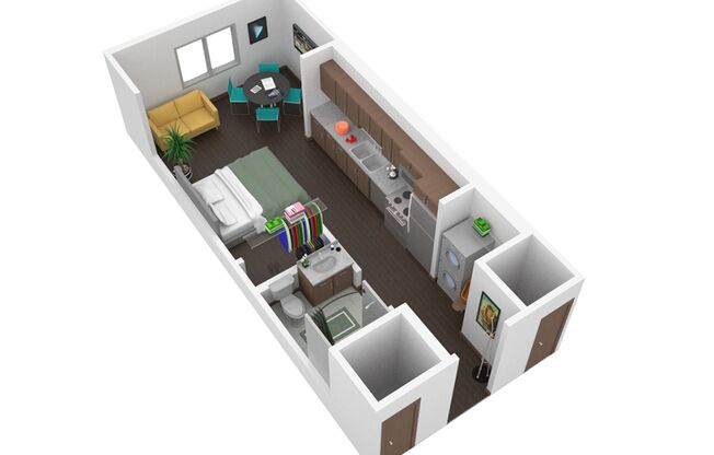 Studio, 1 bath, 411 sqft, $1,020, Unit B215