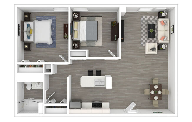 2 beds, 1 bath, 897 sqft, $3,005