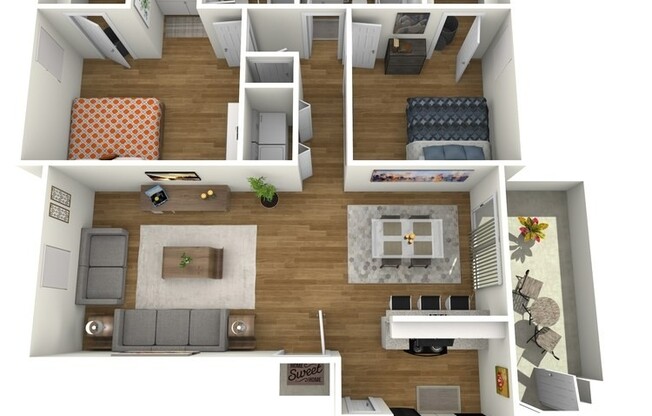 2 beds, 2 baths, 1,010 sqft, $1,100