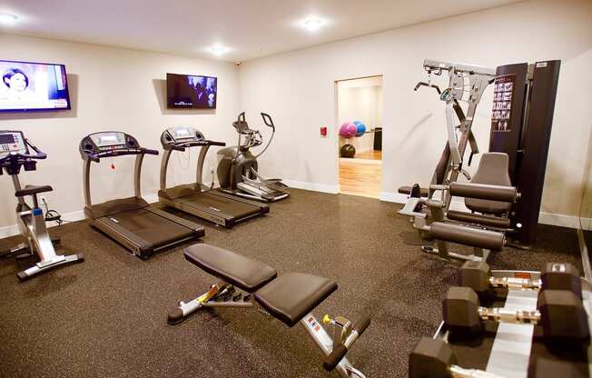 Spacious state of the art gym with Professional equipment at the Lofts at Middlesex