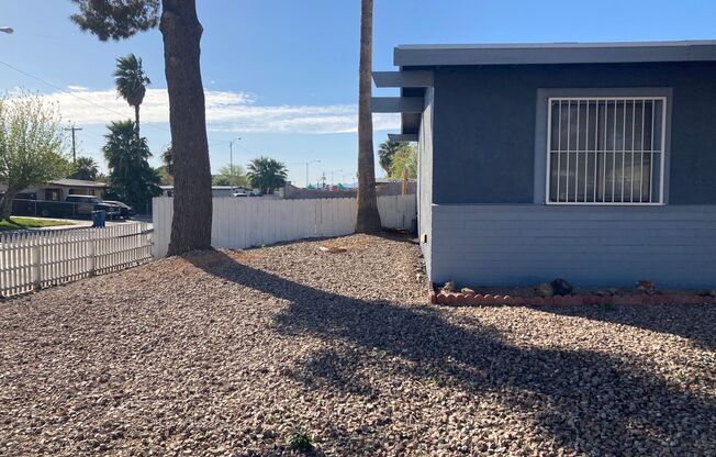 Large corner lot with 2 bedroom single story home