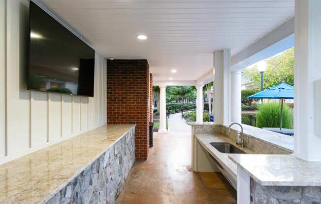 Outdoor Kitchen at Abberly Green Apartment Homes, Mooresville, NC, 28117