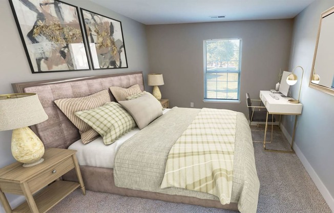 Brixin Franklin Apartments & Townhomes Renovated Bedroom