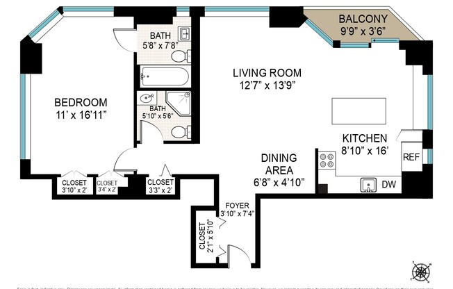 1 bed, 2 baths, 920 sqft, $6,950, Unit 902