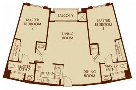 2 beds, 2 baths, 1,040 sqft, $3,530