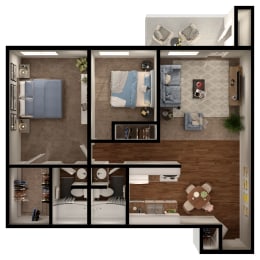 2 beds, 2 baths, 868 sqft, $1,178