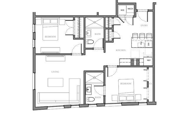 2 beds, 2 baths, 910 sqft, $2,350, Unit 304