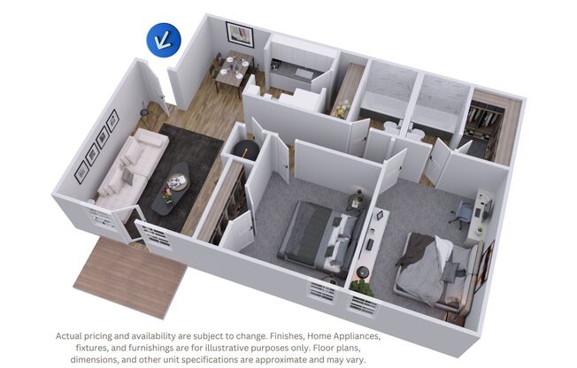 2 beds, 2 baths, 1,140 sqft, $1,549, Unit 309F