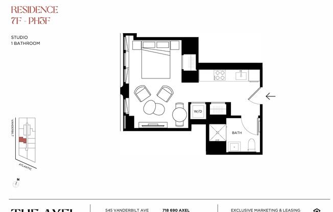 Studio, 1 bath, $3,495, Unit 11F