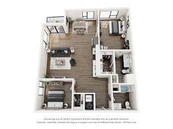 2 beds, 2 baths, 1,254 sqft, $2,800
