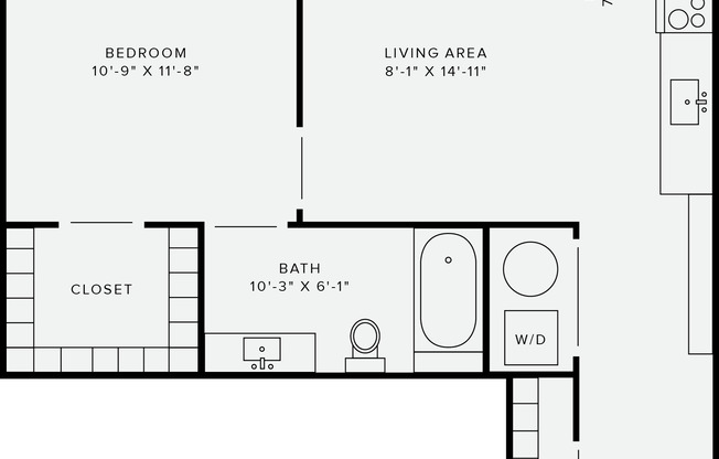 1 bed, 1 bath, 617 sqft, $1,795