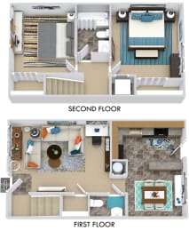 2 beds, 1.5 baths, 904 sqft, $1,525