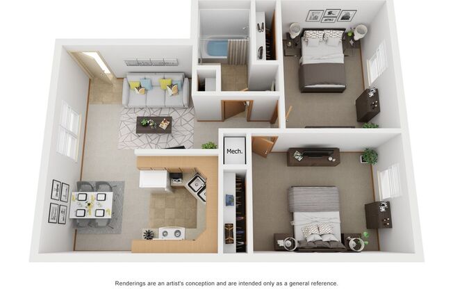 2 beds, 1 bath, 672 sqft, $930, Unit 1219-10