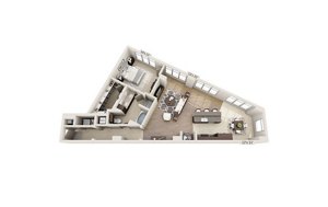 1 bed, 1 bath, 1,231 sqft, $2,900